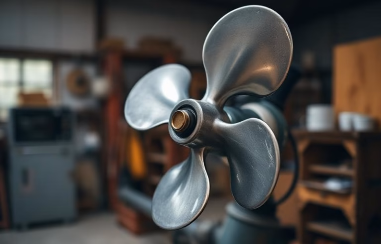 Close-up shot of propeller hanging freely in explanation of the propeller guide